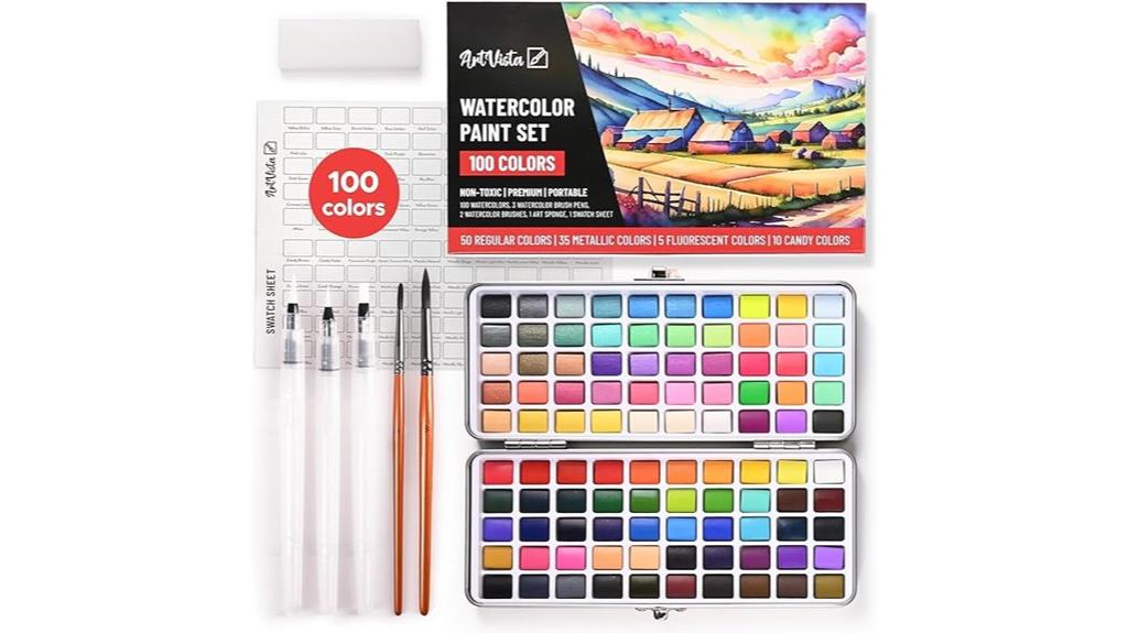 100 color watercolor paint set