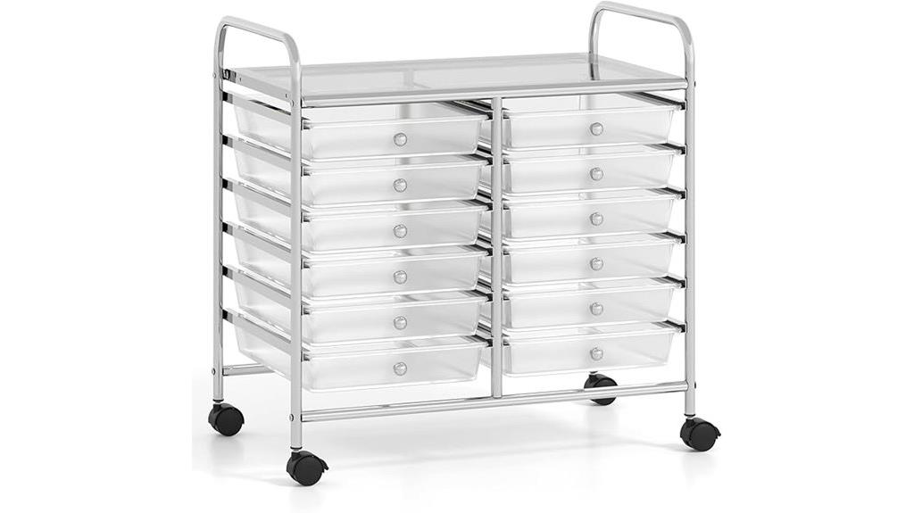 12 drawer craft storage cart