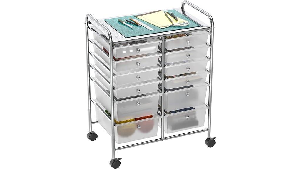 12 drawer utility cart