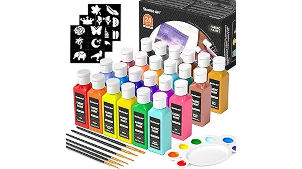 24 color fabric paint set