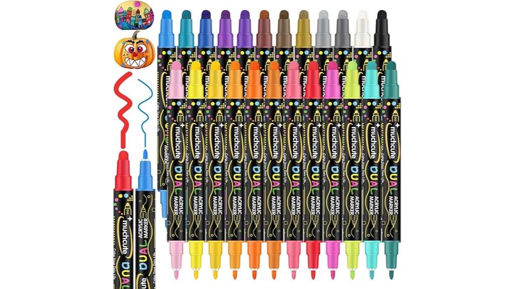 24 dual tip acrylic markers