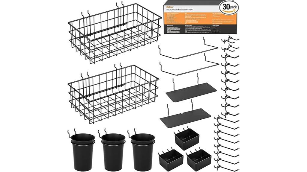 30 piece pegboard organizer kit