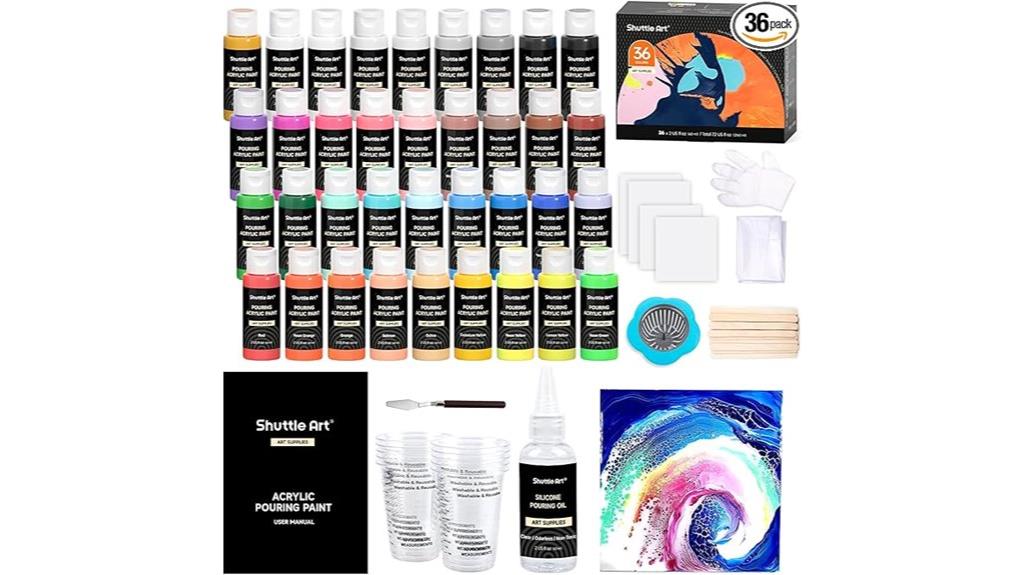 36 bottle acrylic pouring set