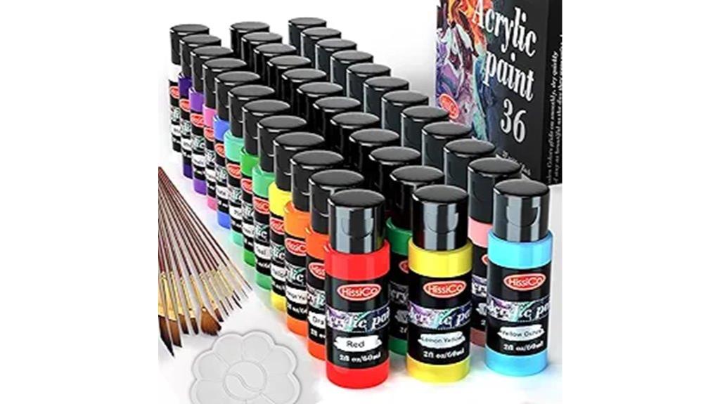 36 color acrylic paint set