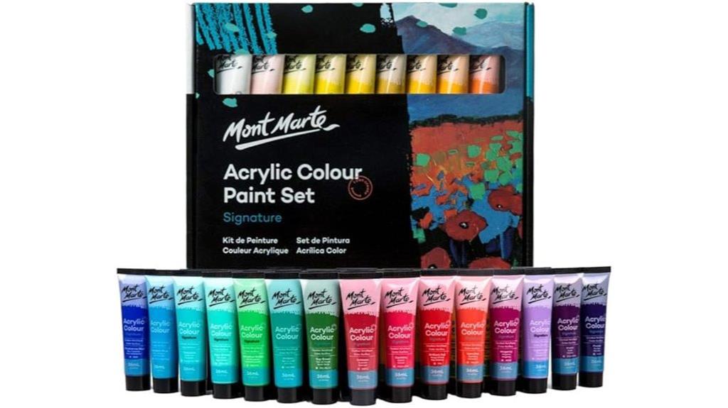 36 color acrylic paint set