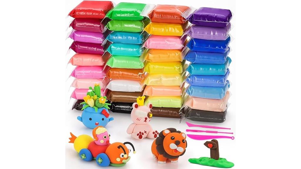 36 color modeling clay kit