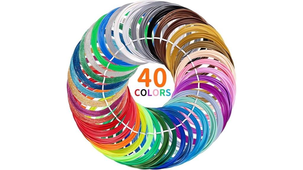 40 color 1 75mm pla filament