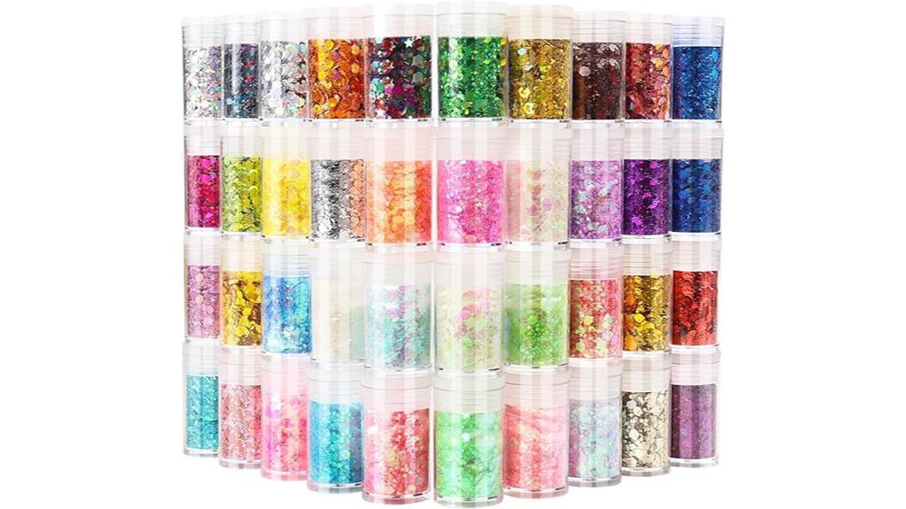 40 color holographic glitter set