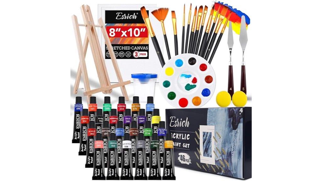 46 piece acrylic paint set