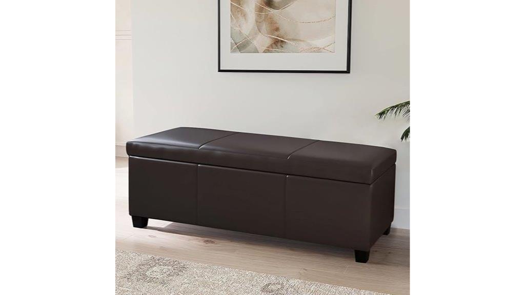 47 inch faux leather ottoman