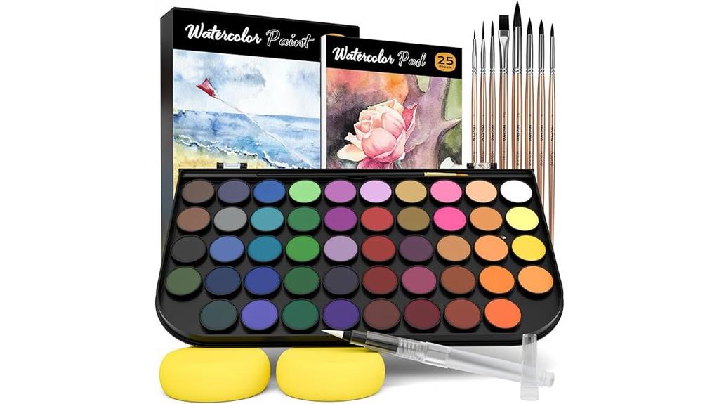 48 color watercolor set