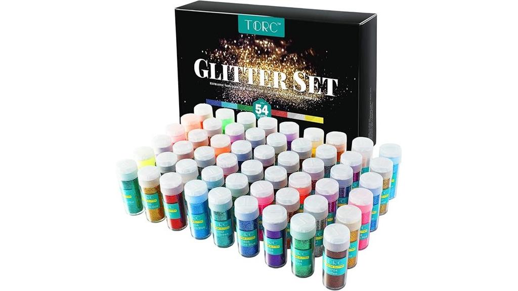 54 color holographic glitter set