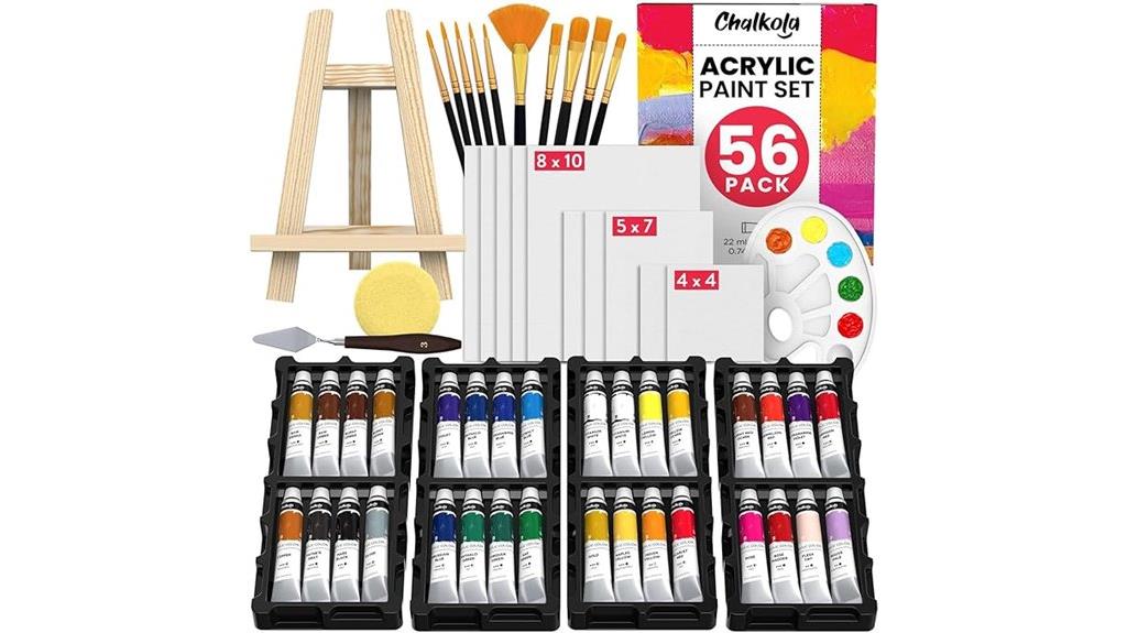 56 piece acrylic paint set