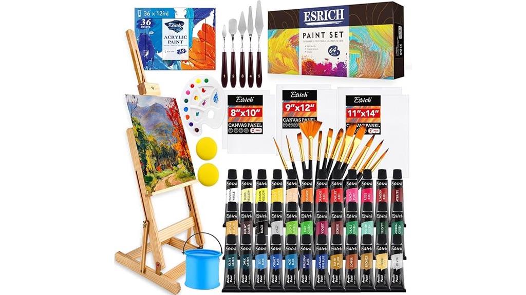 64 piece acrylic paint set