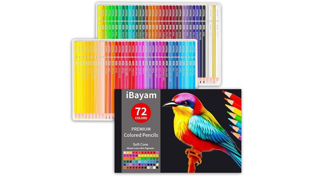 72 color adult colored pencils