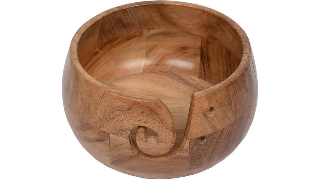 acacia wood yarn holder