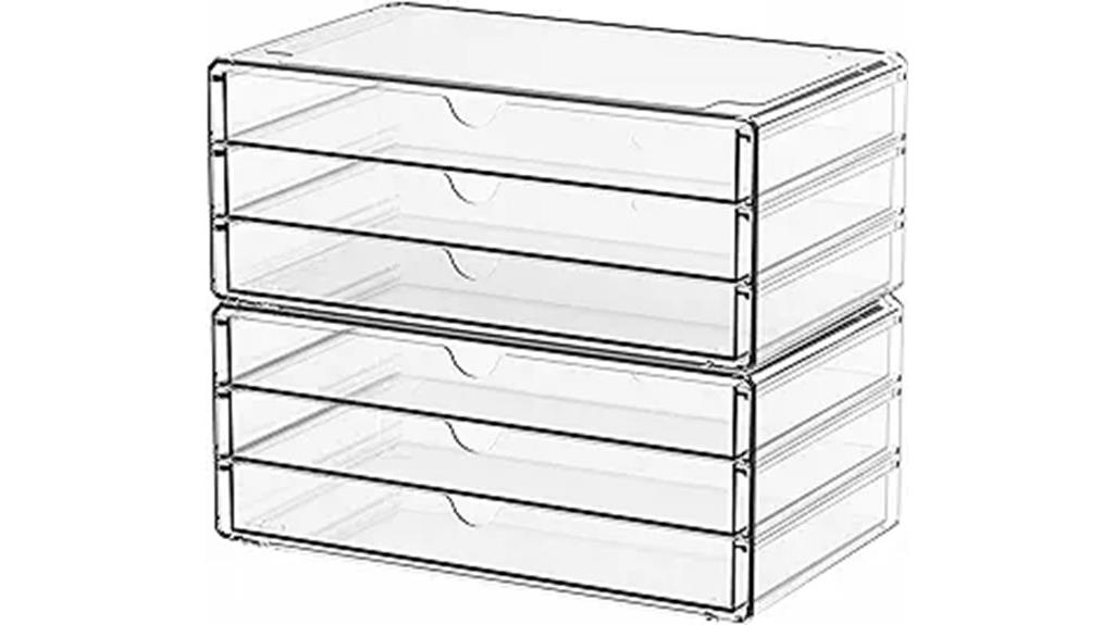acrylic 6 drawer storage