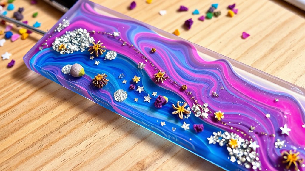 add color glitter embellishments