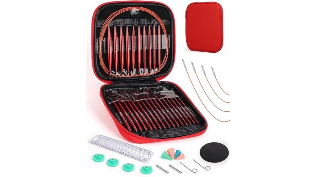 adjustable knitting needle set