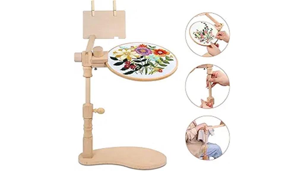adjustable wooden embroidery stand