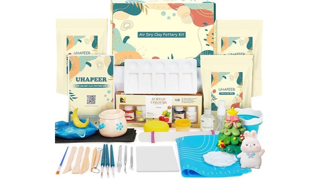 air dry clay pottery set