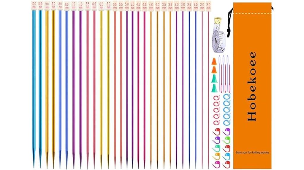 aluminum knitting needles set