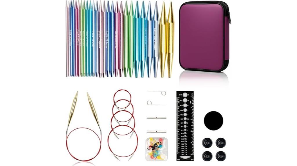 aluminum knitting needles set