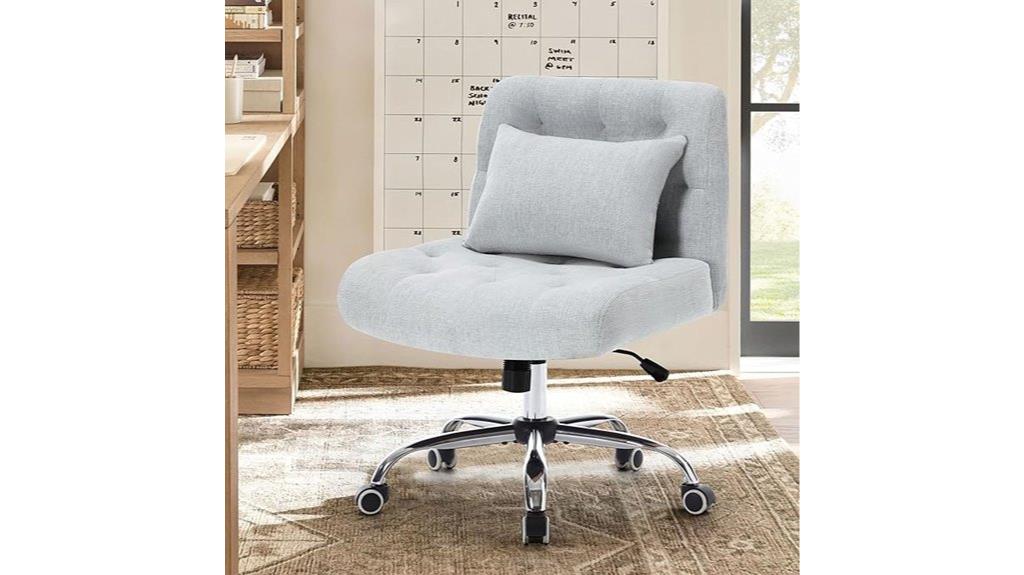armless fabric office chair