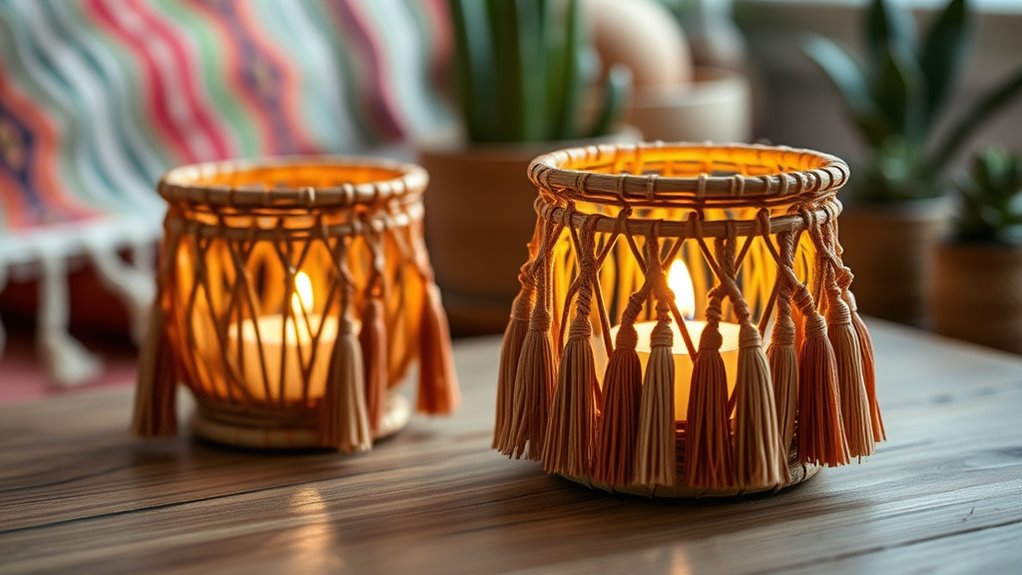 artisanal boho candle decor