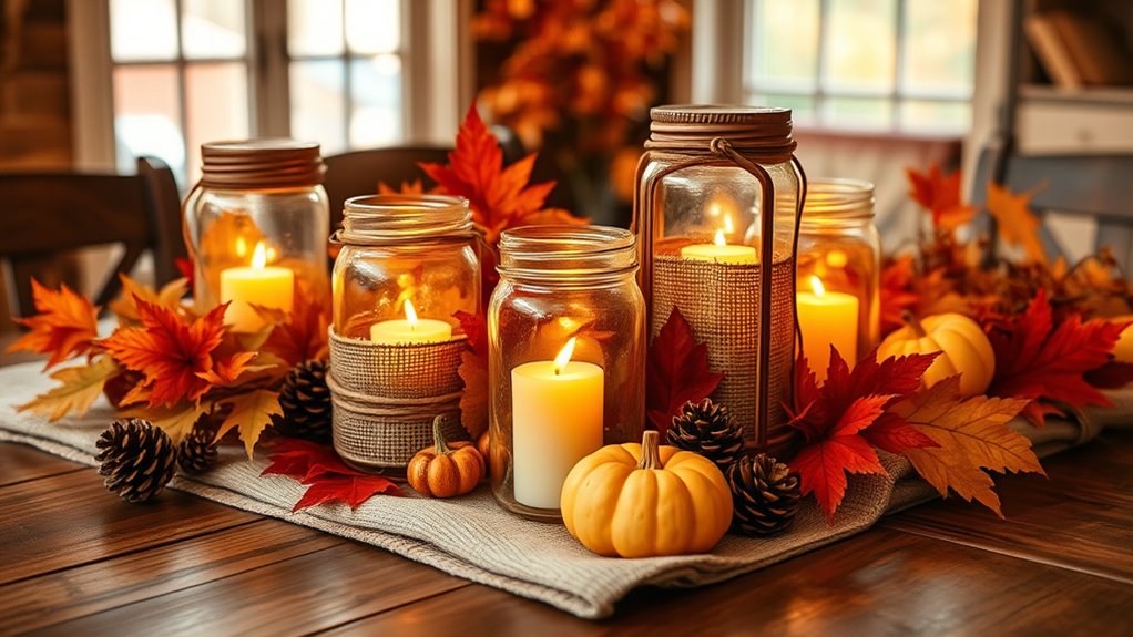 autumn mason jar decor