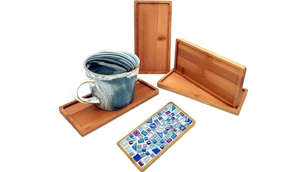 bamboo mosaic coaster set