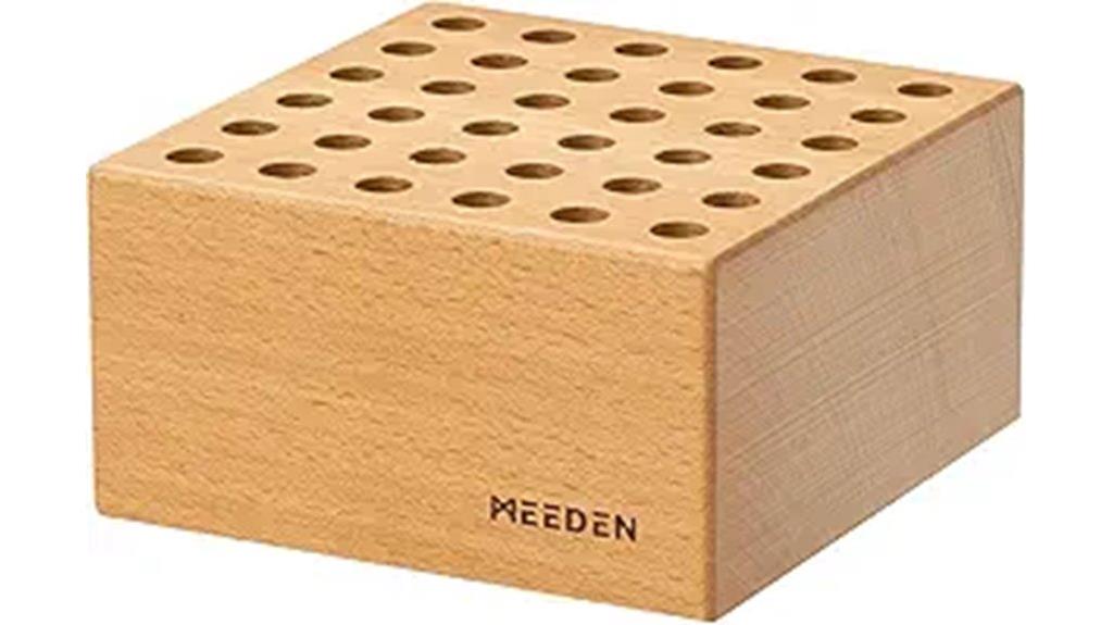 beechwood pencil brush holder