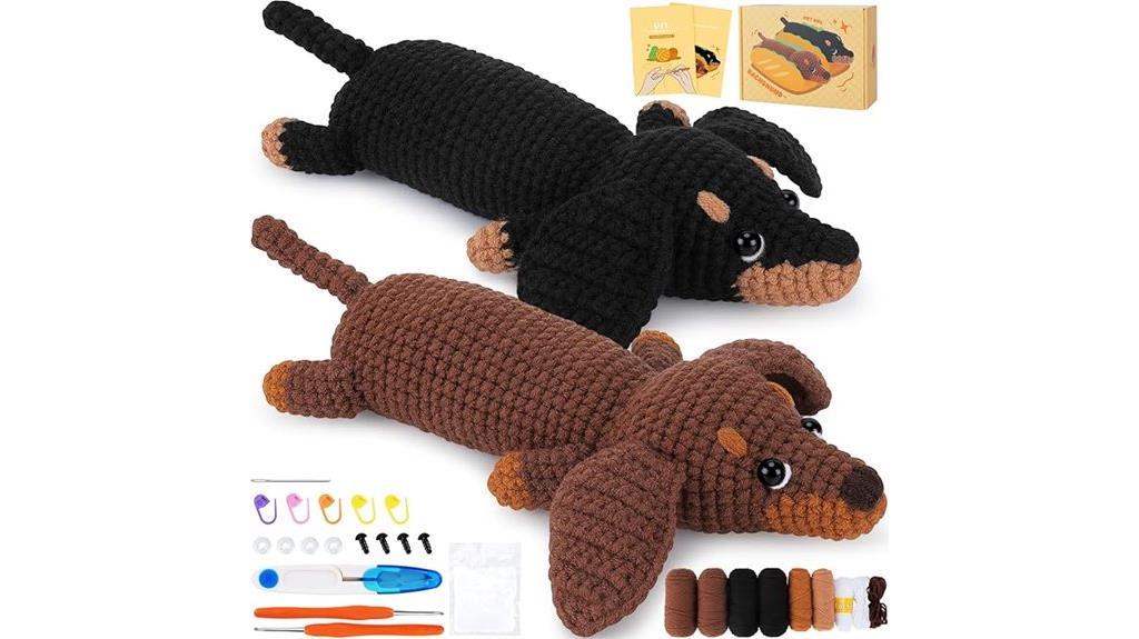 beginner dachshund crochet kit