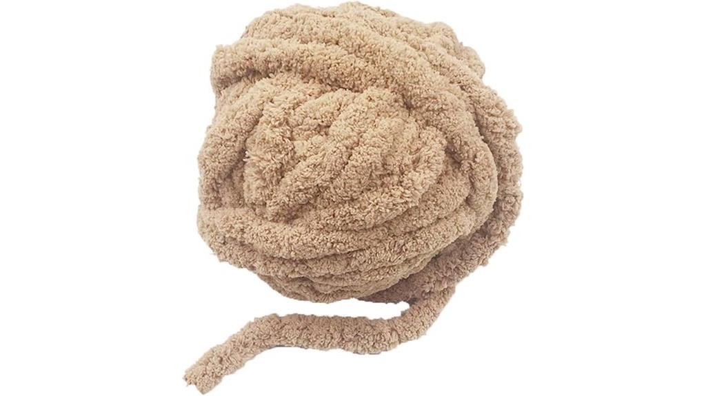 beige chunky chenille yarn