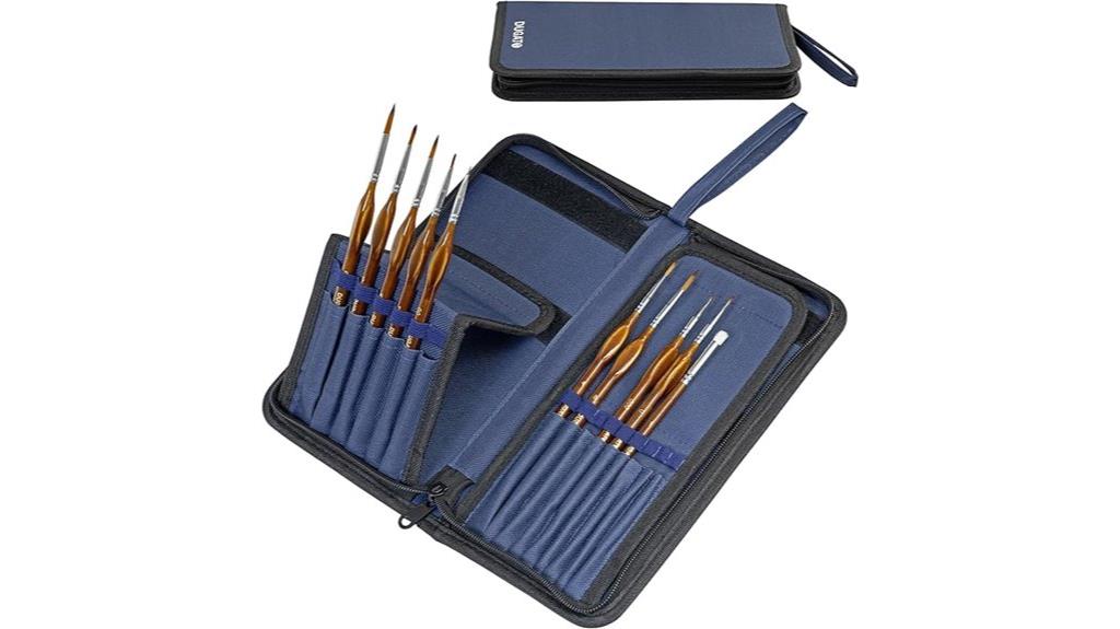 blue canvas brush organizer