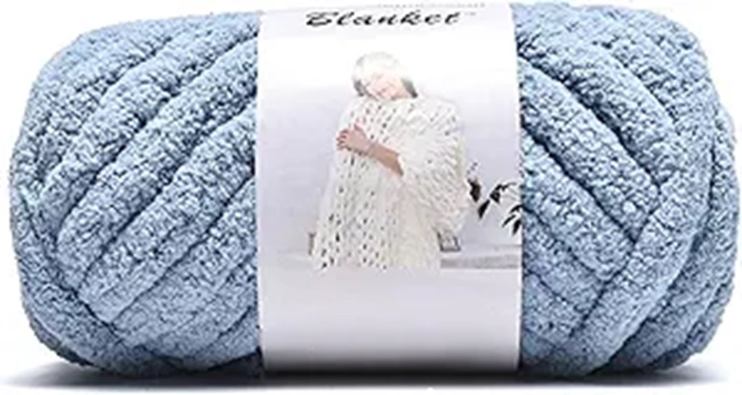 blue gray chunky yarn