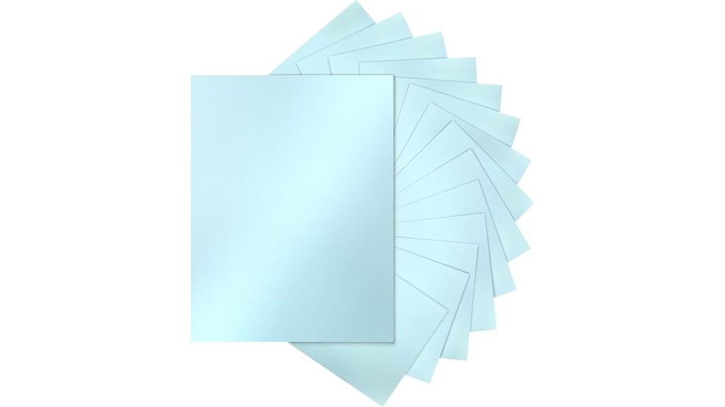blue shimmer cardstock sheets