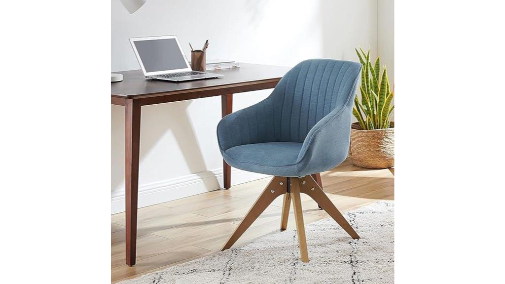 blue upholstered office chair