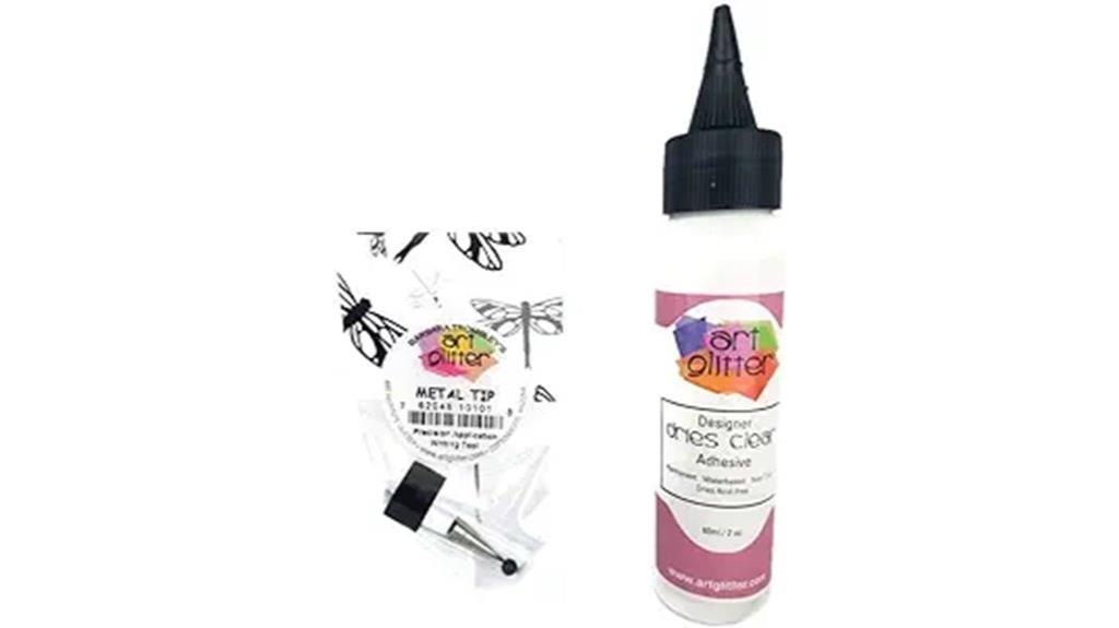 clear adhesive with metal tip