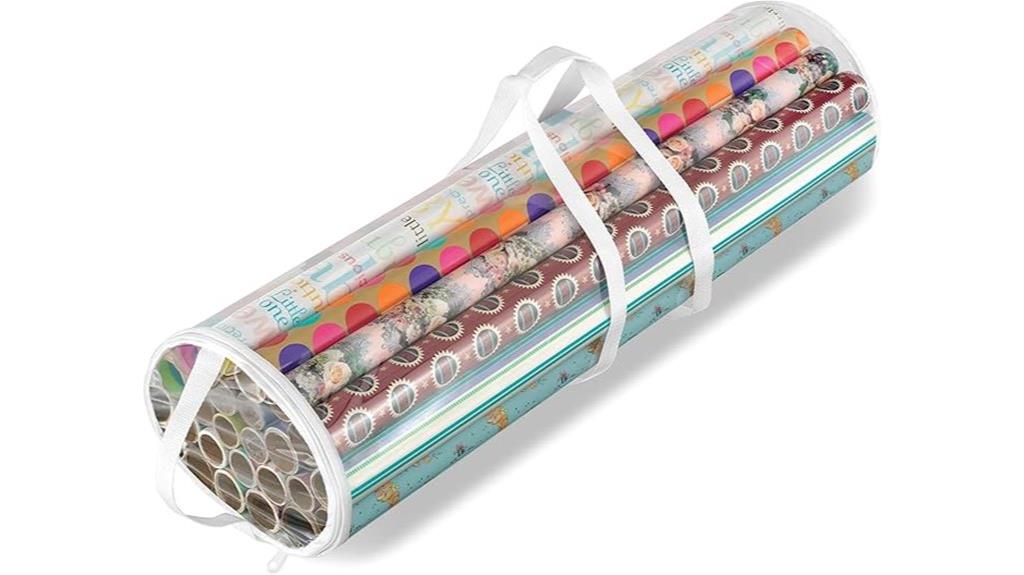 clear gift wrap organizer