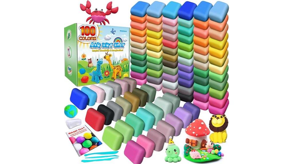 colorful air dry clay