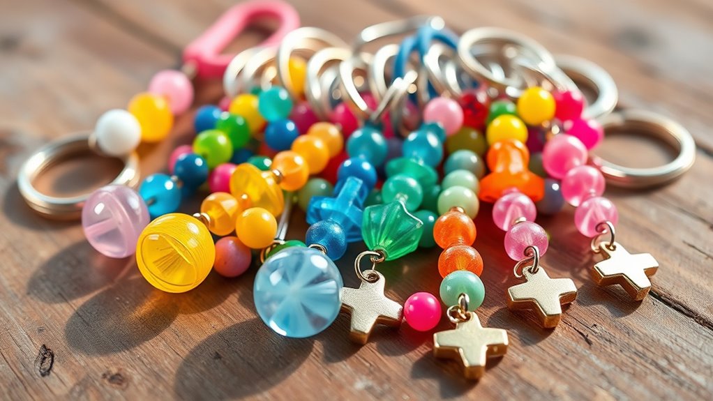 colorful beaded keychain craft