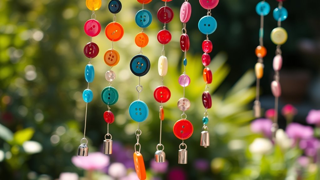 colorful button wind chimes