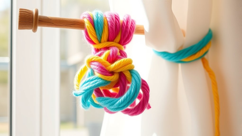 colorful diy curtain accents