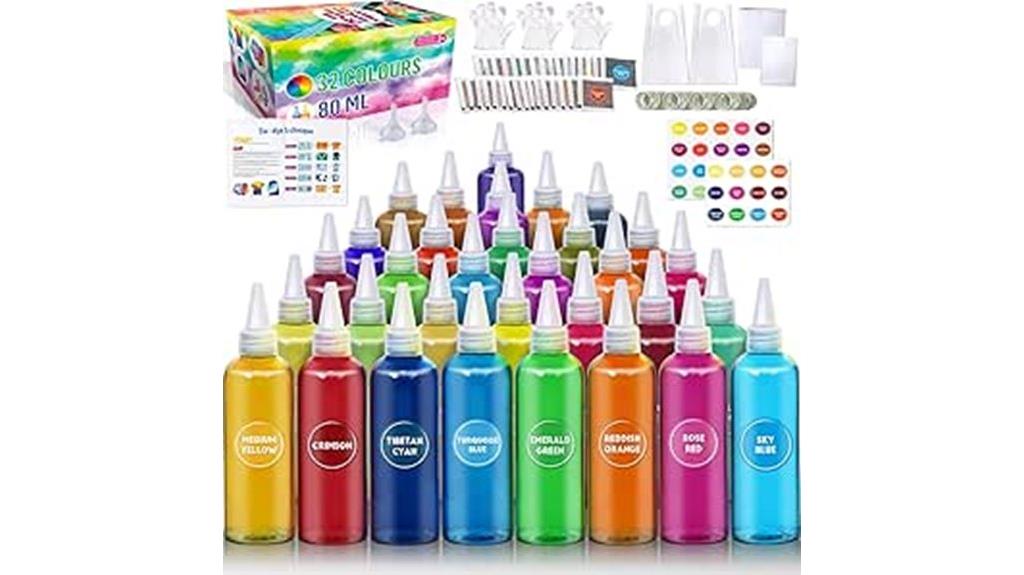 colorful fabric dye kit