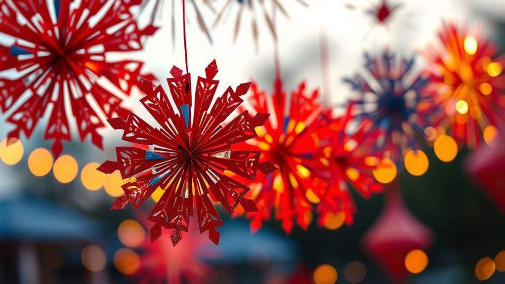 colorful festive paper fireworks