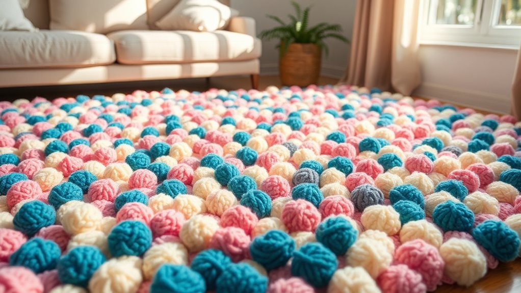 colorful fluffy handmade rug