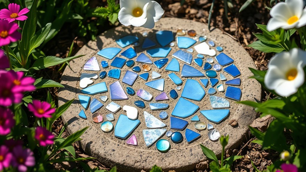 colorful mosaic garden stepping stones