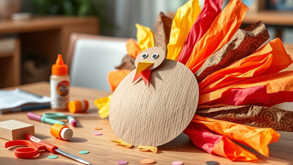 colorful paper turkey decoration