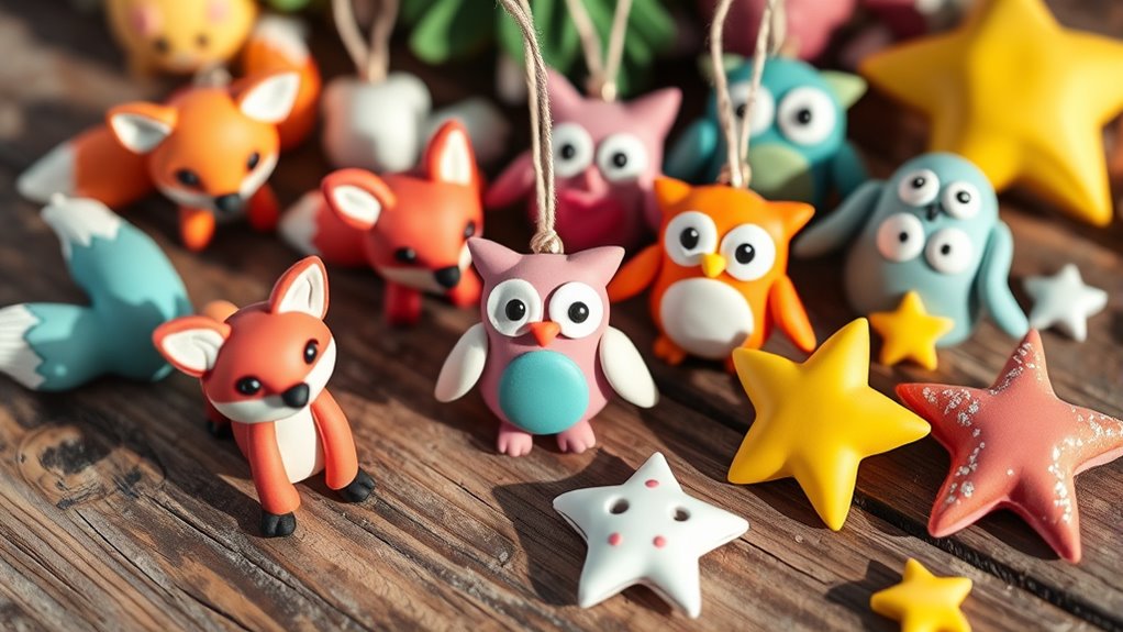 colorful playful clay decorations
